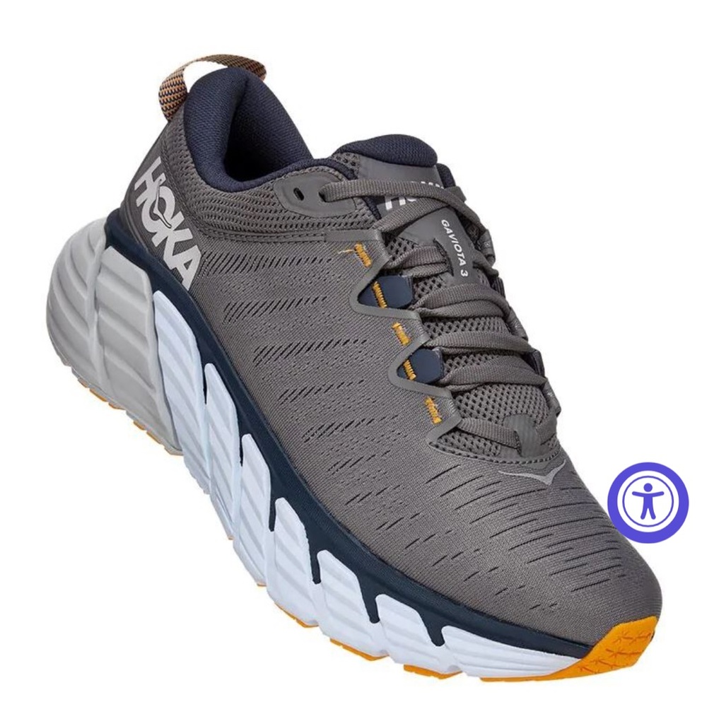 Hoka One One Mens Govita 3 Grey Blue White Athletic Sneakers Size 10